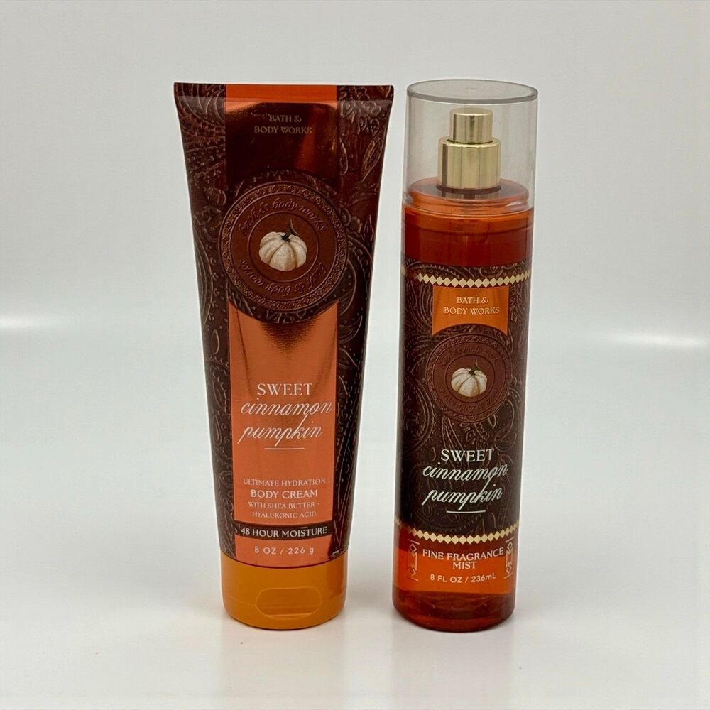 Bath & Body Works Sweet Cinnamon Pumpkin Body Care Duo Gift Set NWT